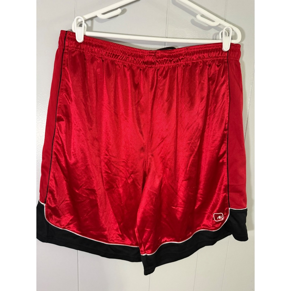 AND1 Basketball Shorts Mens 3XL Red Satin Athletic Performance ANM24SH18